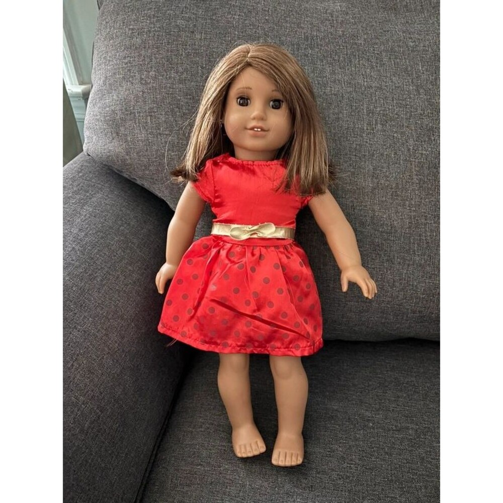 American Girl doll brown hair, tan brown eyes